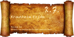 Krautheim Frida névjegykártya